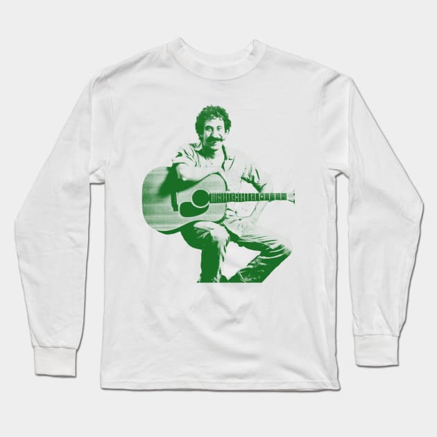 jim croce - green solid style Long Sleeve T-Shirt by Loreatees